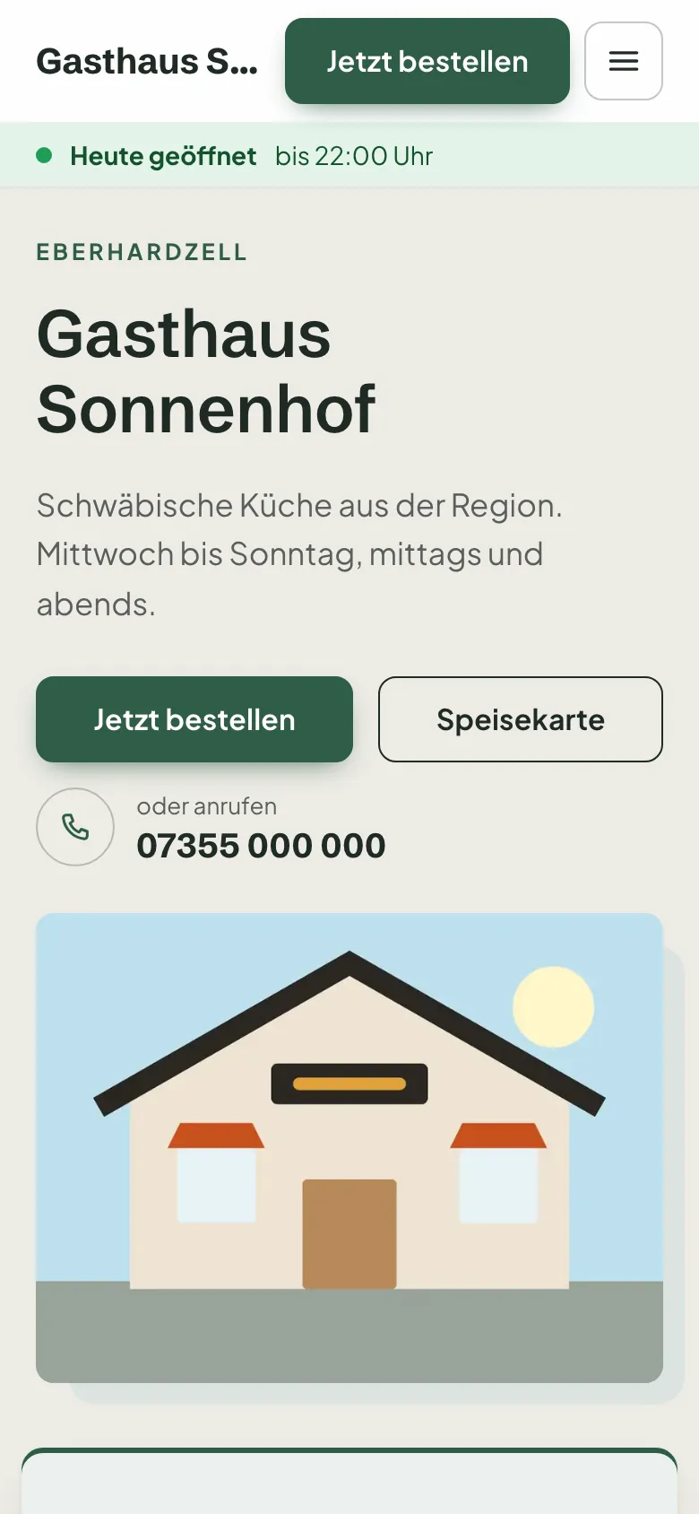 Website des Gasthaus Sonnenhof im Stil Klassisch am Handy